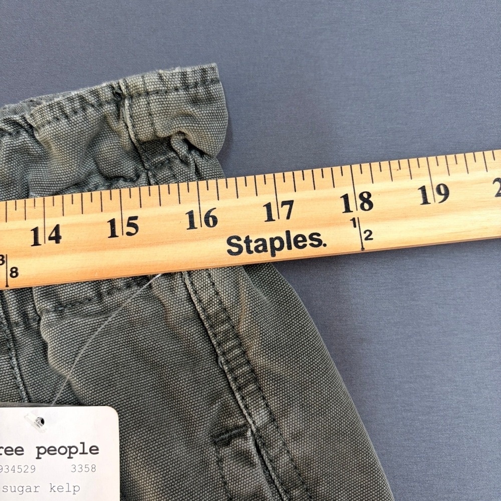Free People Sugar Kelp Paperbag Waist Pants Olive Green OB934529 Size Large NWT - Picture 11 of 12